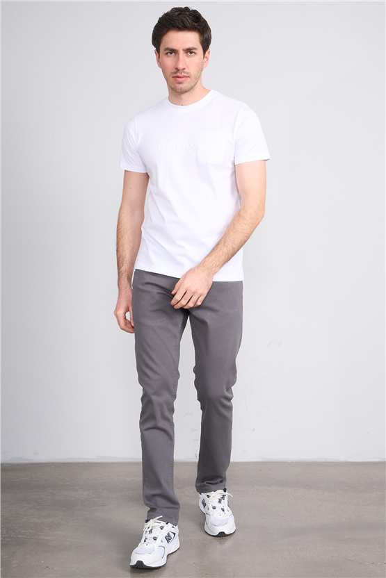 Çetinkaya Mentality 4533 Bisiklet Yaka Regular Modelli T-shirt Beyaz