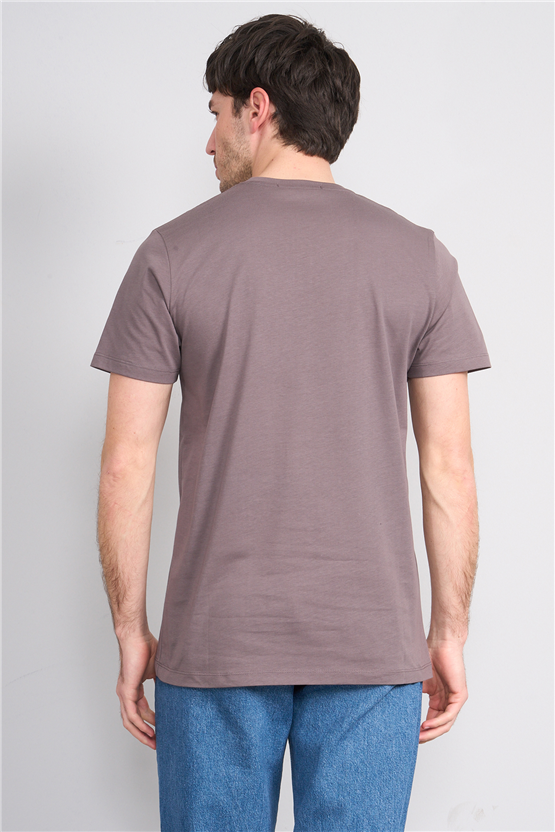 Çetinkaya Mentality 4533 Bisiklet Yaka Regular Modelli T-shirt Koyu Gri