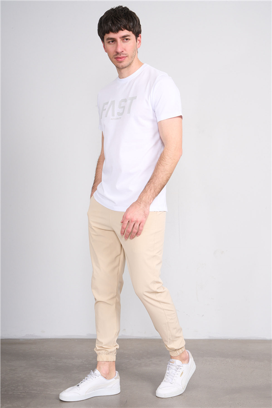 Çetinkaya Mentality 4534 Bisiklet Yaka Regular Modelli T-shirt Beyaz