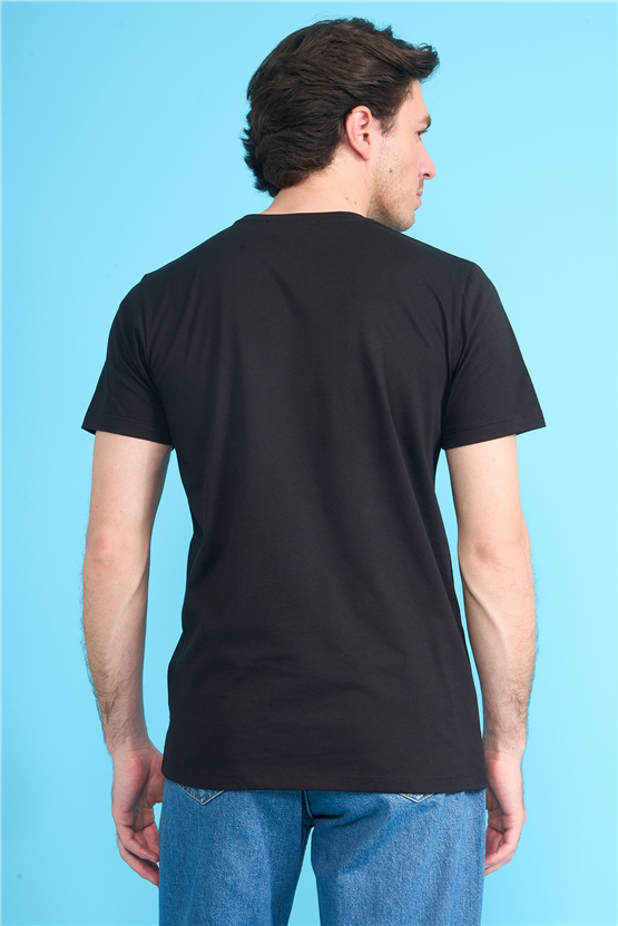 Çetinkaya Mentality 4534 Bisiklet Yaka Regular Modelli T-shirt Siyah