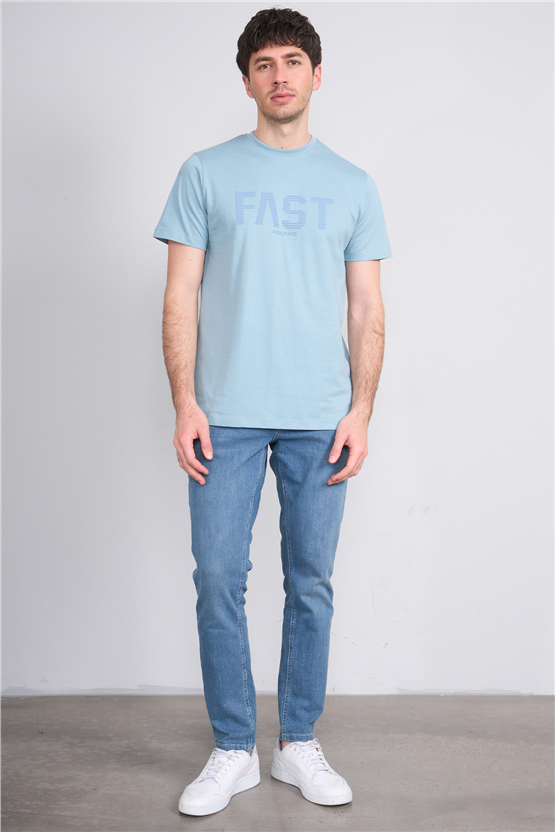 Çetinkaya Mentality 4534 Bisiklet Yaka Regular Modelli T-shirt Gri