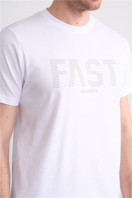 Çetinkaya Mentality 4534 Bisiklet Yaka Regular Modelli T-shirt Beyaz