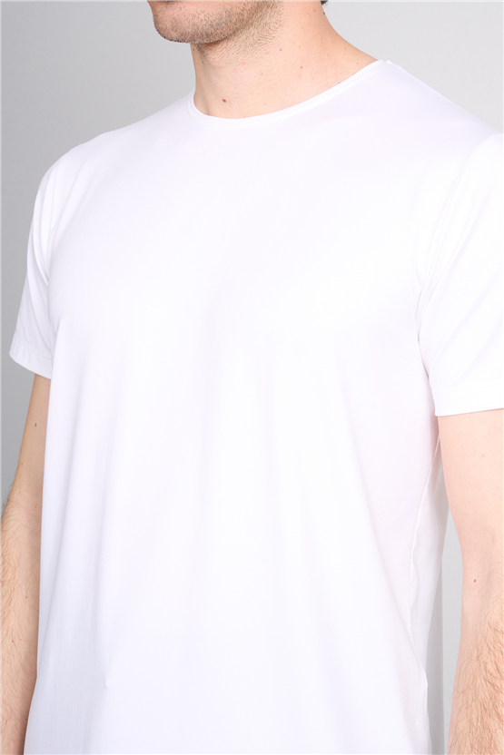 Çetinkaya Mentality 4538 Bisiklet Yaka Regular Basic T-shirt Beyaz