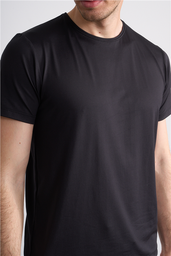 Çetinkaya Mentality 4538 Bisiklet Yaka Regular Basic T-shirt Siyah
