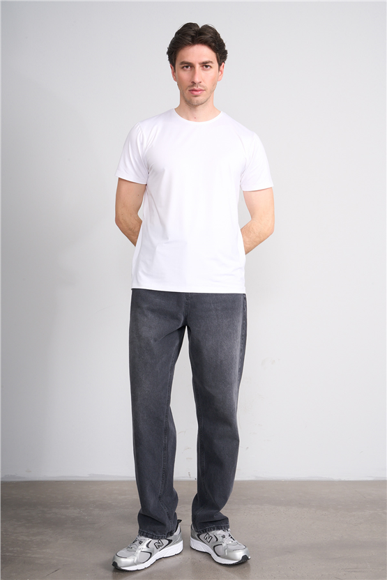 Çetinkaya Mentality 4538 Bisiklet Yaka Regular Basic T-shirt Beyaz