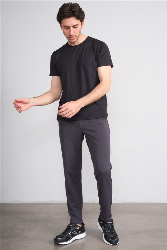 Çetinkaya Mentality 4538 Bisiklet Yaka Regular Basic T-shirt Siyah