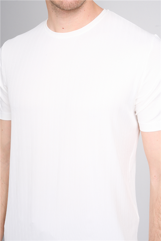 Çetinkaya Mentality 4539 Bisiklet Yaka Regular Modelli T-shirt Beyaz