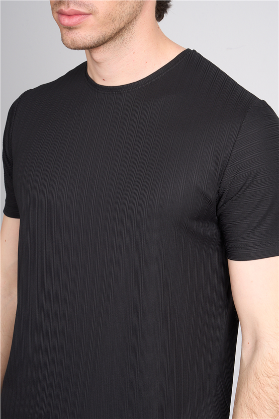 Çetinkaya Mentality 4539 Bisiklet Yaka Regular Modelli T-shirt Siyah