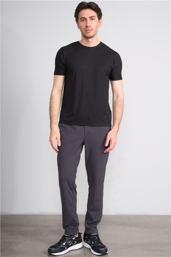 Çetinkaya Mentality 4539 Bisiklet Yaka Regular Modelli T-shirt Siyah