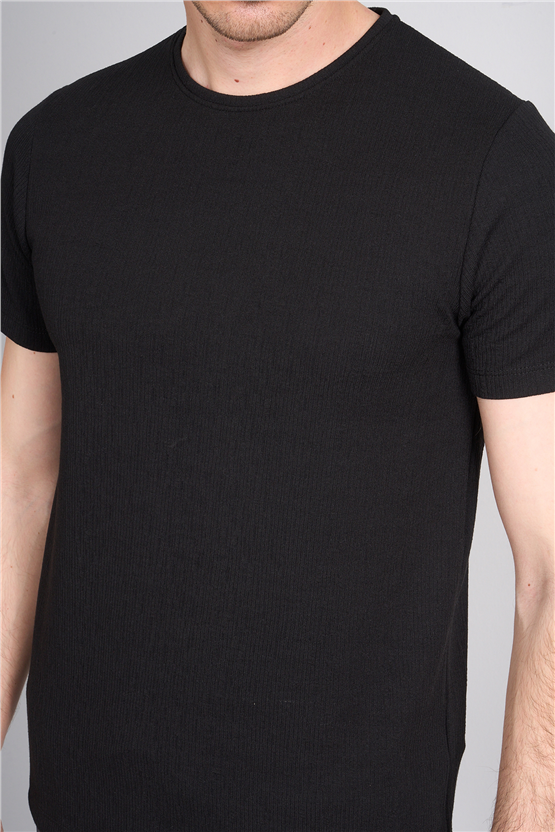 Çetinkaya Mentality 4544 Bisiklet Yaka Regular Modelli T-shirt Siyah