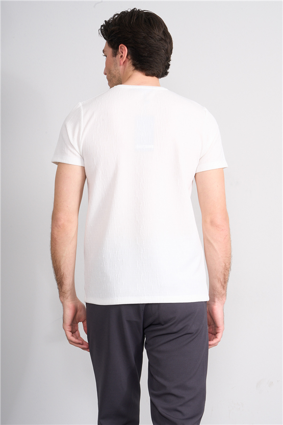 Çetinkaya Mentality 4544 Bisiklet Yaka Regular Modelli T-shirt Beyaz