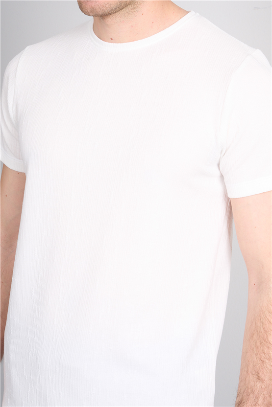Çetinkaya Mentality 4544 Bisiklet Yaka Regular Modelli T-shirt Beyaz