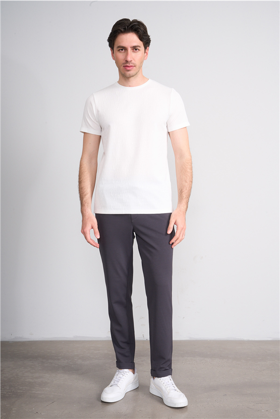 Çetinkaya Mentality 4544 Bisiklet Yaka Regular Modelli T-shirt Beyaz
