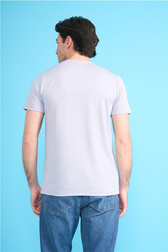 Çetinkaya Mentality 4545 Bisiklet Yaka Regular Baskılı T-shirt Gri
