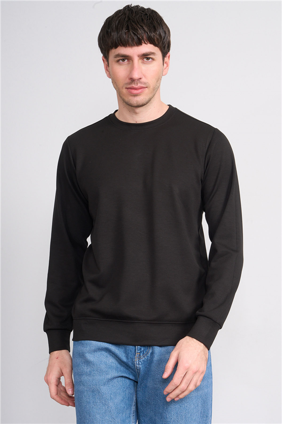 Çetinkaya Mentality 4546 Bisiklet Yaka Uzun Kol Regular T-shirt Siyah