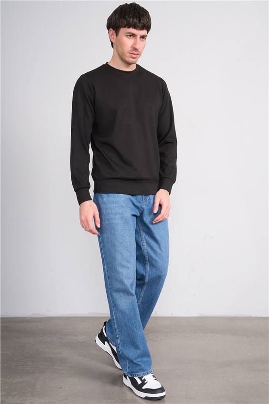 Çetinkaya Mentality 4546 Bisiklet Yaka Uzun Kol Regular T-shirt Siyah