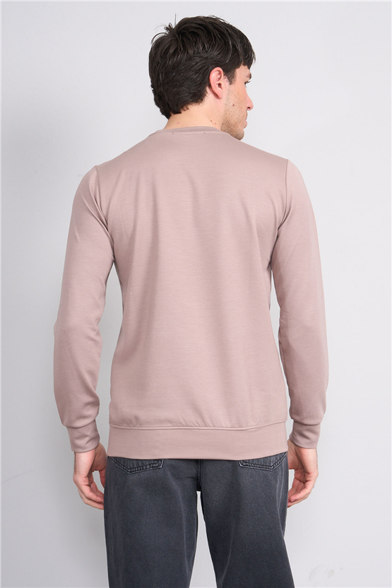 Çetinkaya Mentality 4546 Bisiklet Yaka Uzun Kol Regular T-shirt Vizon