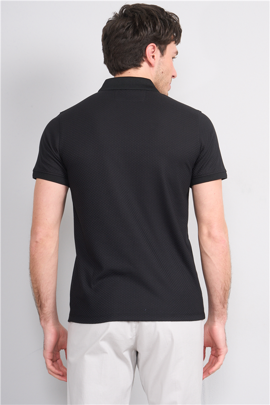 Çetinkaya Mentality 4549 Polo Yaka Regular Modelli T-shirt Siyah