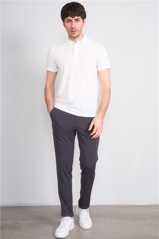 Çetinkaya Mentality 4549 Polo Yaka Regular Modelli T-shirt Beyaz