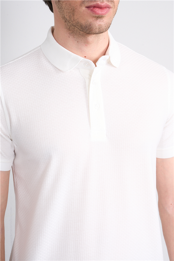 Çetinkaya Mentality 4549 Polo Yaka Regular Modelli T-shirt Beyaz