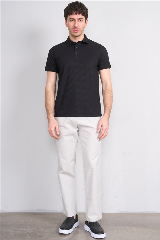 Çetinkaya Mentality 4549 Polo Yaka Regular Modelli T-shirt Siyah