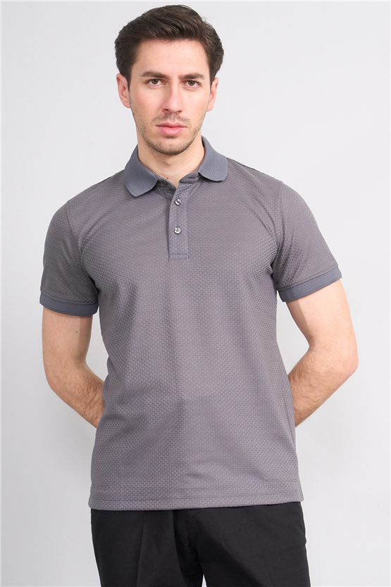 Çetinkaya Mentality 4549 Polo Yaka Regular Modelli T-shirt Füme