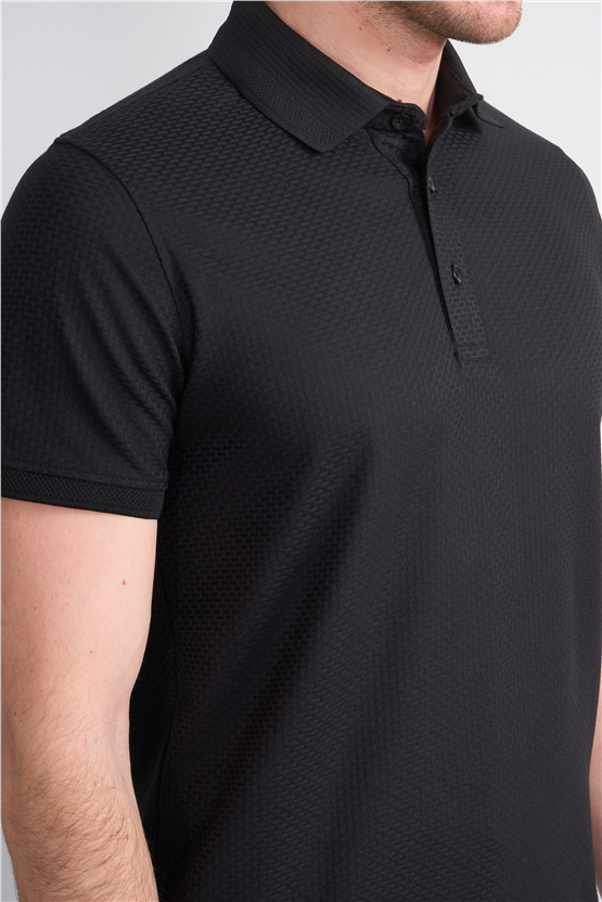 Çetinkaya Mentality 4549 Polo Yaka Regular Modelli T-shirt Siyah