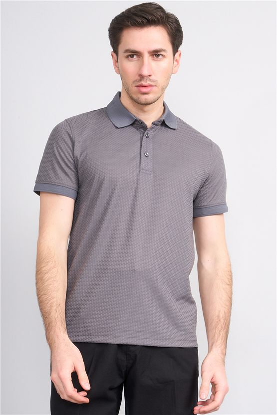 Çetinkaya Mentality 4549 Polo Yaka Regular Modelli T-shirt Füme