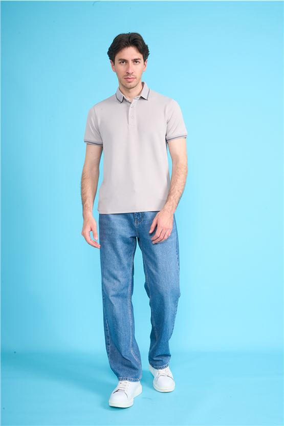 Çetinkaya Mentality 4555 Polo Yaka Regular Modelli T-shirt Gri