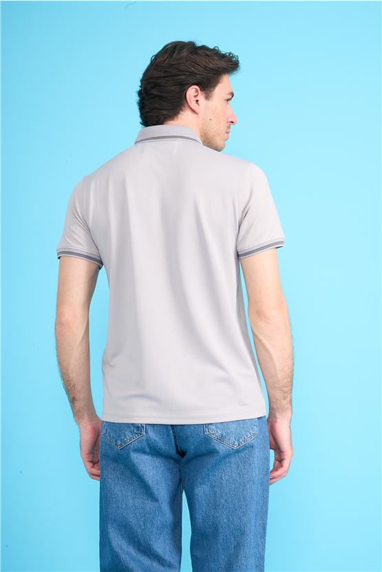 Çetinkaya Mentality 4555 Polo Yaka Regular Modelli T-shirt Gri