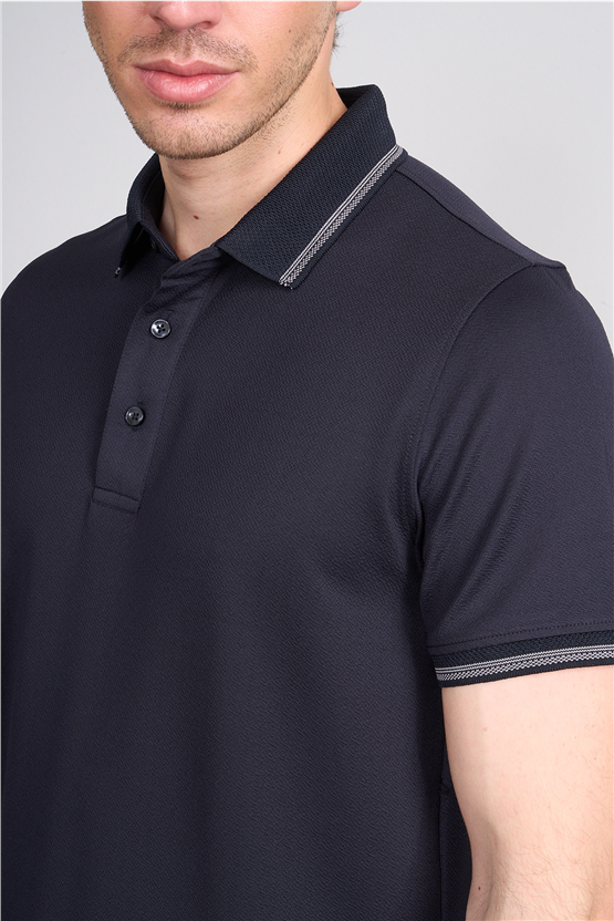 Çetinkaya Mentality 4555 Polo Yaka Regular Modelli T-shirt Lacivert