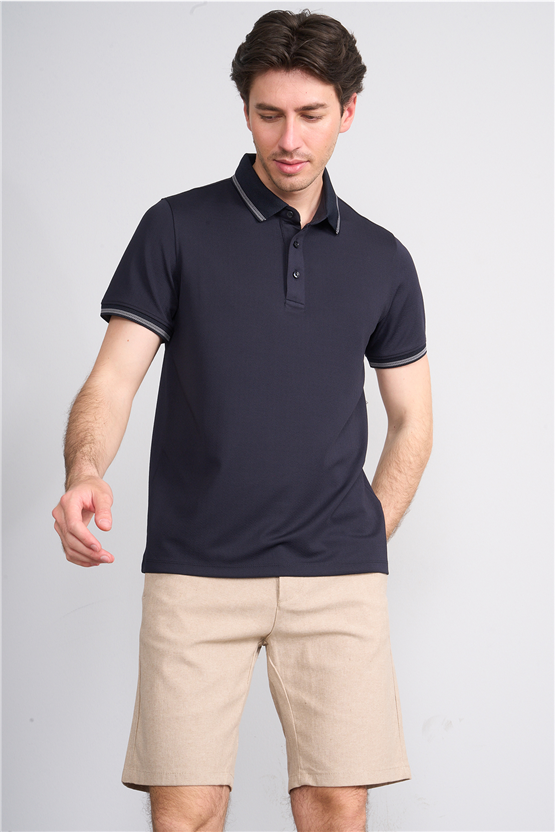 Çetinkaya Mentality 4555 Polo Yaka Regular Modelli T-shirt Lacivert