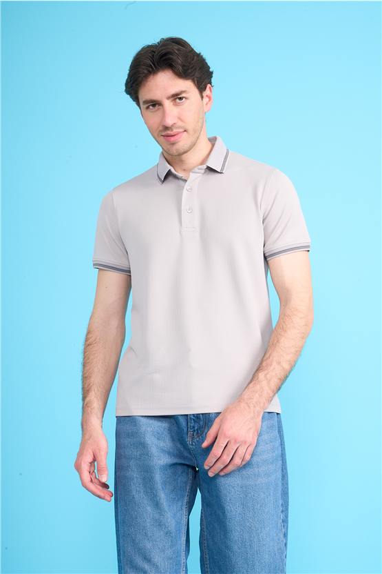 Çetinkaya Mentality 4555 Polo Yaka Regular Modelli T-shirt Gri