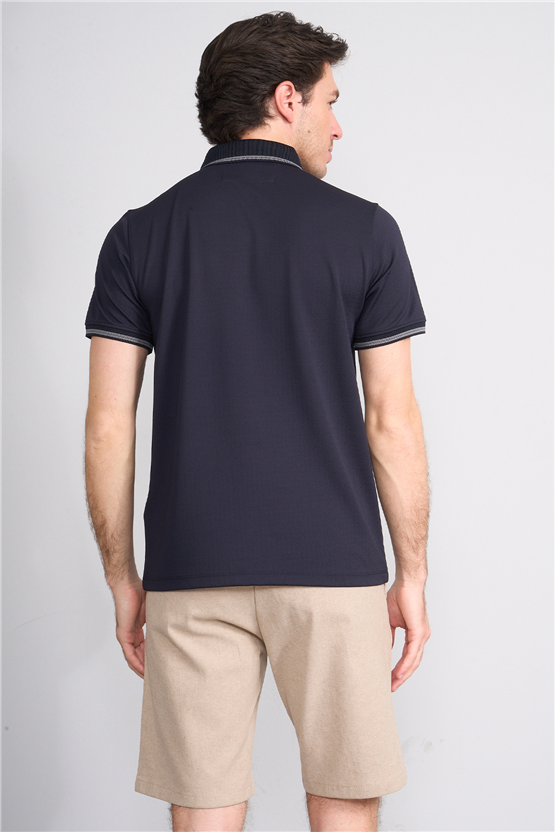 Çetinkaya Mentality 4555 Polo Yaka Regular Modelli T-shirt Lacivert