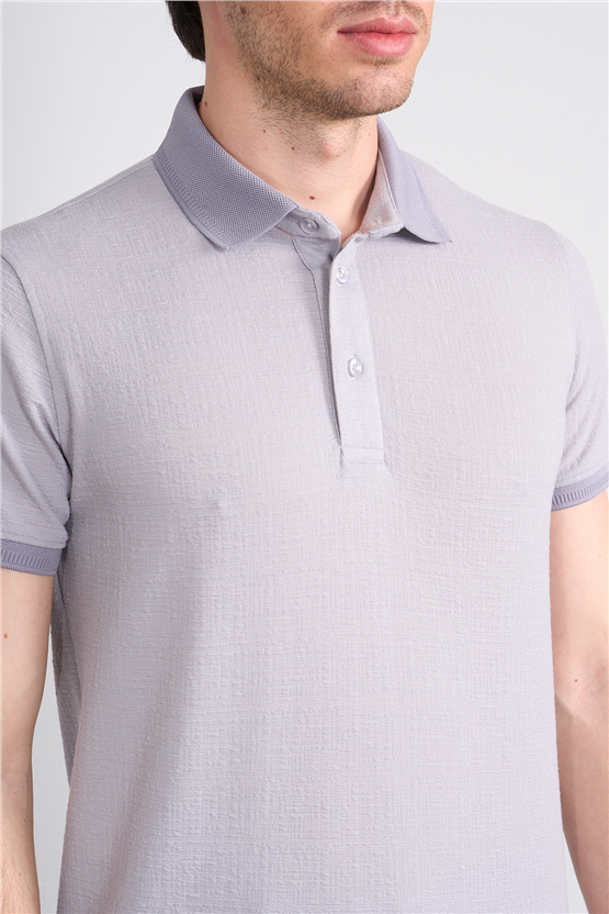 Çetinkaya Mentality 4556 Polo Yaka Regular Modelli T-shirt Gri