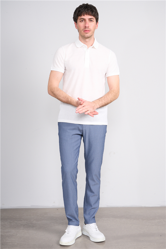 Çetinkaya Mentality 4556 Polo Yaka Regular Modelli T-shirt Beyaz
