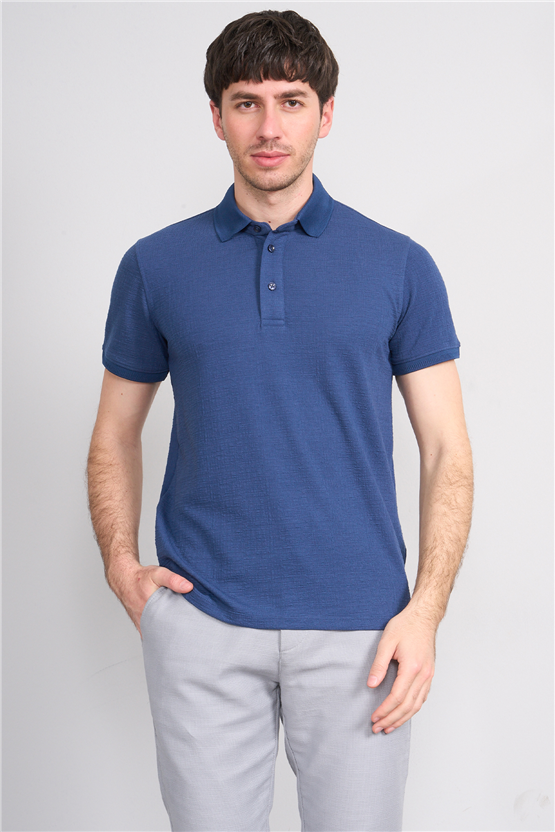 Çetinkaya Mentality 4556 Polo Yaka Regular Modelli T-shirt İndigo