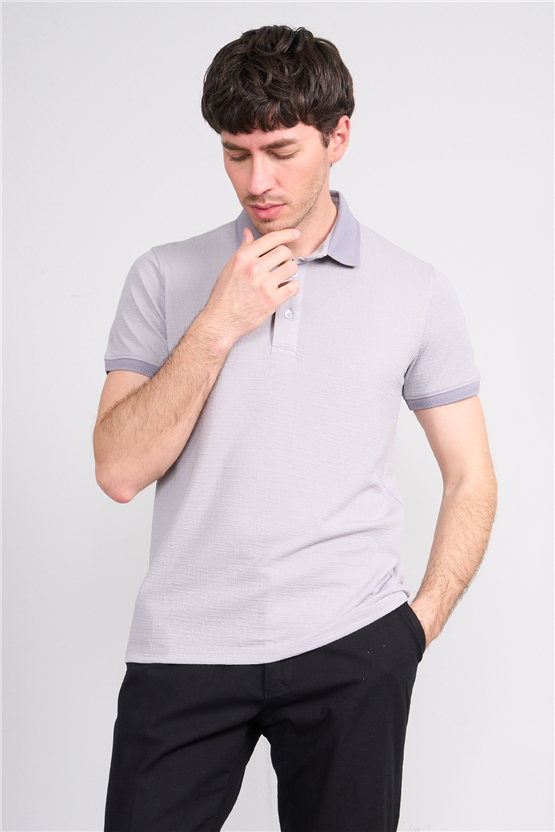 Çetinkaya Mentality 4556 Polo Yaka Regular Modelli T-shirt Gri