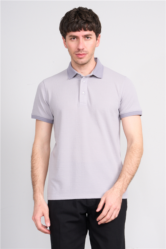 Çetinkaya Mentality 4556 Polo Yaka Regular Modelli T-shirt Gri