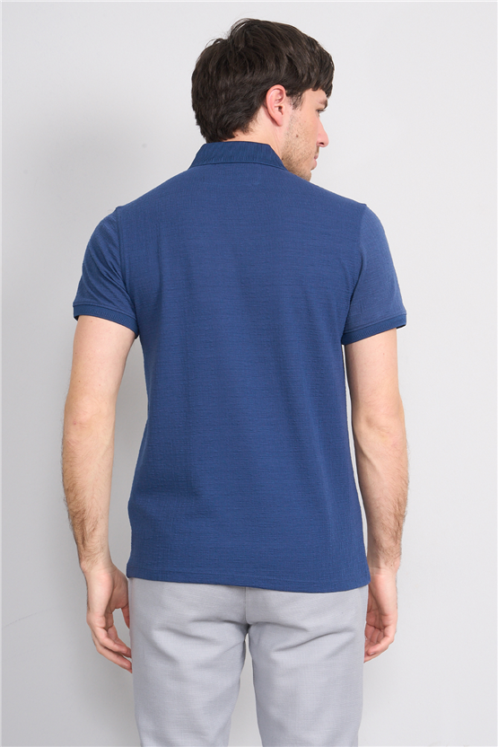 Çetinkaya Mentality 4556 Polo Yaka Regular Modelli T-shirt İndigo