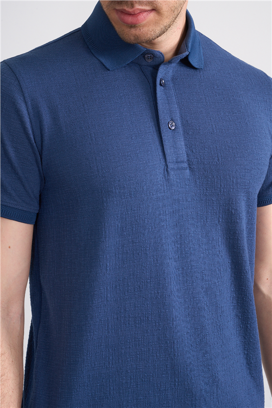 Çetinkaya Mentality 4556 Polo Yaka Regular Modelli T-shirt İndigo