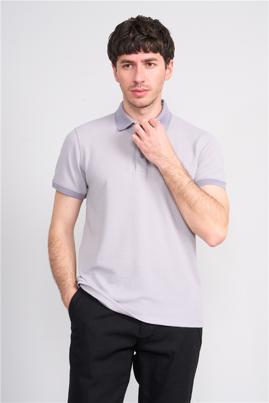 Çetinkaya Mentality 4556 Polo Yaka Regular Modelli T-shirt Gri