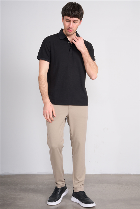 Çetinkaya Mentality 4556 Polo Yaka Regular Modelli T-shirt Siyah