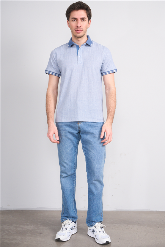 Çetinkaya Mentality 4558 Polo Yaka Regular Modelli T-shirt Mavi