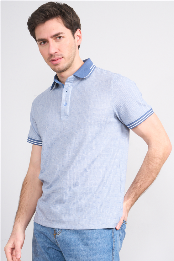 Çetinkaya Mentality 4558 Polo Yaka Regular Modelli T-shirt Mavi