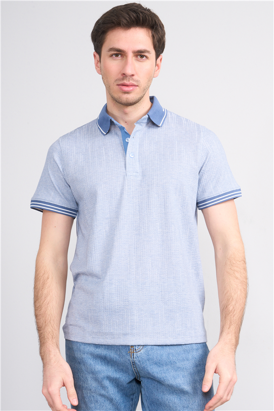 Çetinkaya Mentality 4558 Polo Yaka Regular Modelli T-shirt Mavi