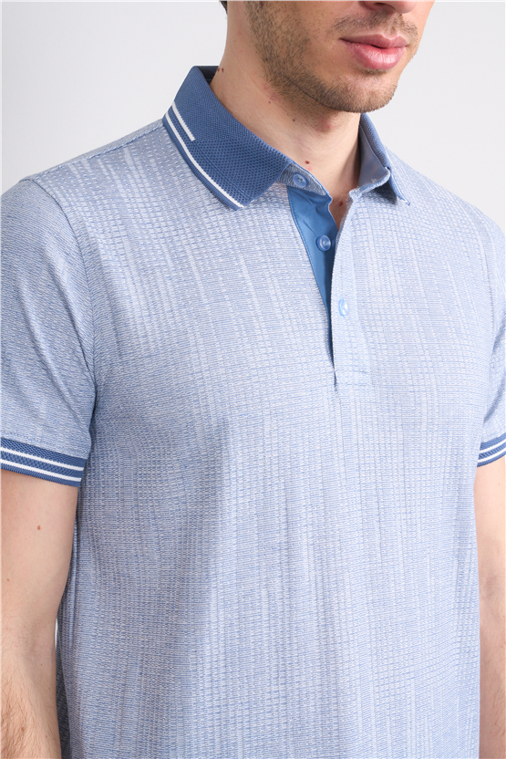 Çetinkaya Mentality 4558 Polo Yaka Regular Modelli T-shirt Mavi