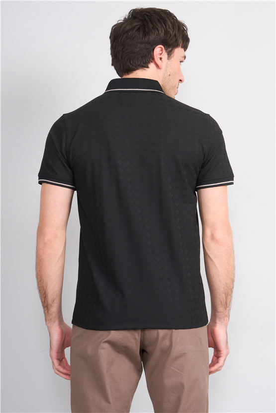 Çetinkaya Mentality 4559 Polo Yaka Regular Modelli T-shirt Siyah