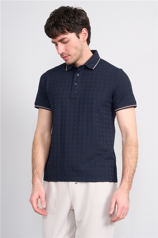 Çetinkaya Mentality 4559 Polo Yaka Regular Modelli T-shirt Lacivert
