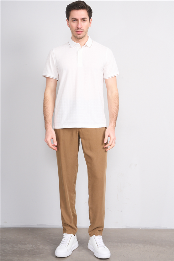 Çetinkaya Mentality 4559 Polo Yaka Regular Modelli T-shirt Beyaz